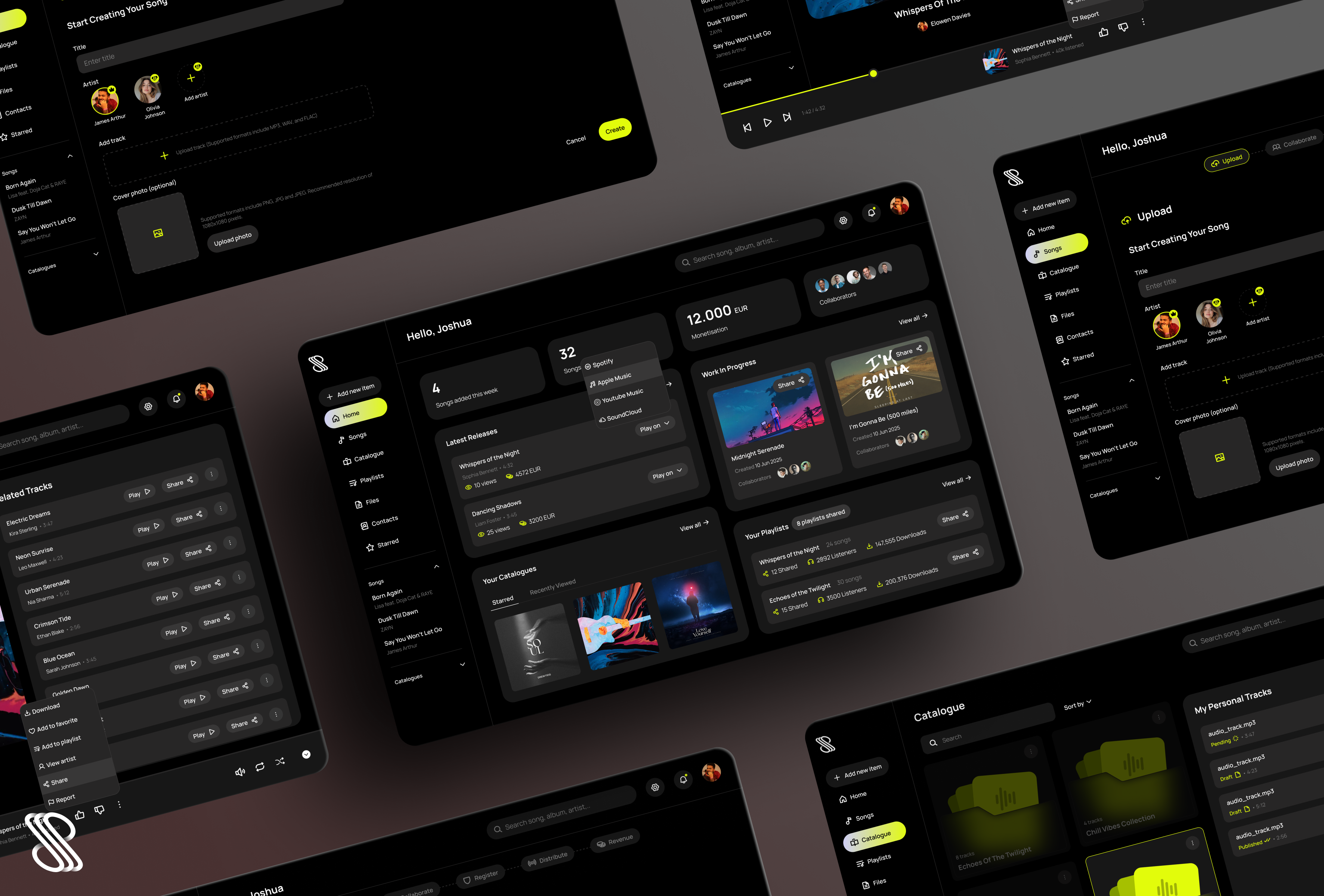 Software dashboard showing sustainability metrics including energy use, emissions trend, and goal progress